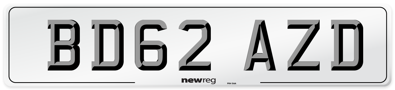 BD62 AZD Number Plate from New Reg